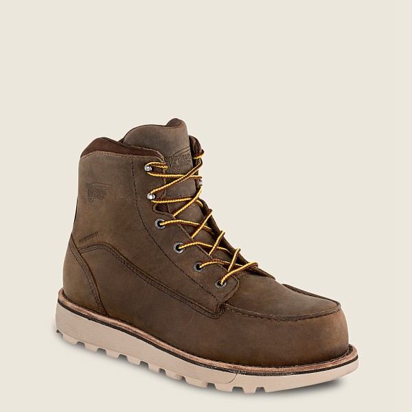 Red Wing Mens Traction Tred Lite - 6-inch Waterproof Toe - Safety Boots Khaki - 2531AOIWY